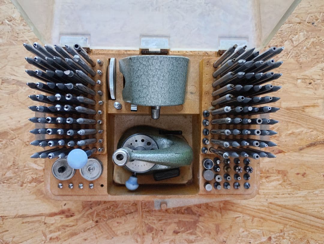 GEM ポンス台 たがねセット 時計工具　時計修理 木箱付き　時計