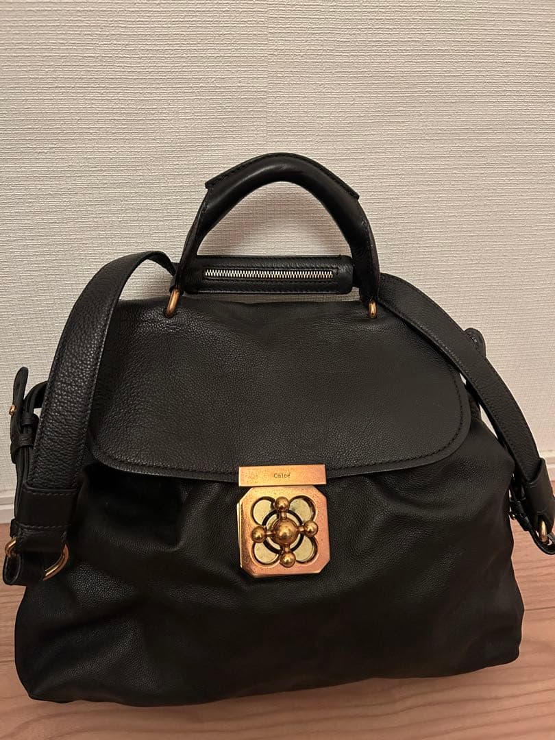 【BM】Chloé 黒 レザー ショルダーバッグ