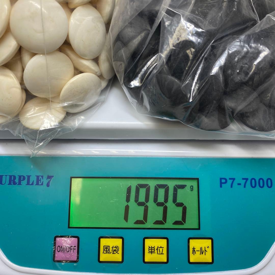 本蛤石,那智黒　碁石　木箱付　白180/黒193/1995g 東N7-1021①