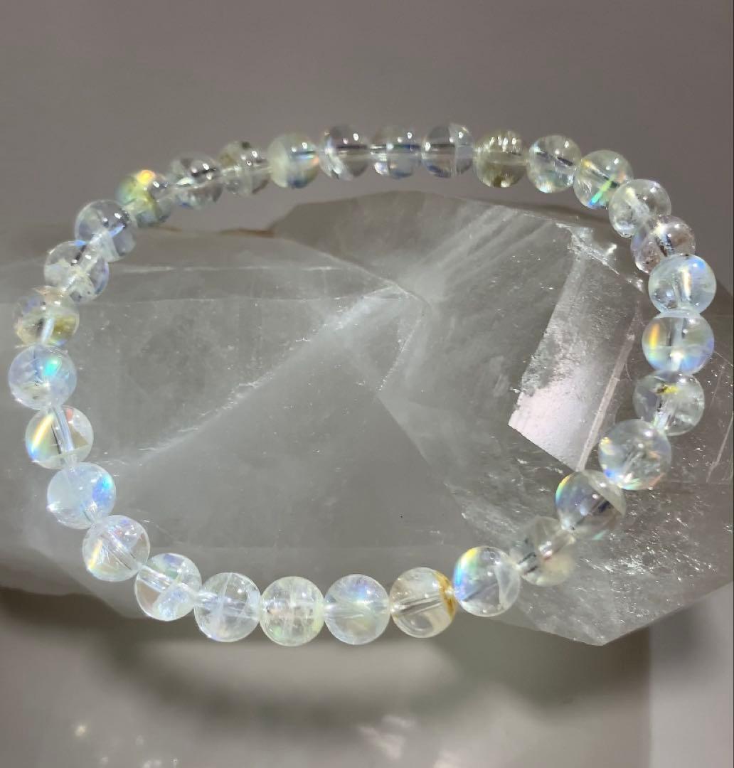 ★三月桜 さま★《極上》①マダガスカル産　ホワイトラブラドライト　ブレス