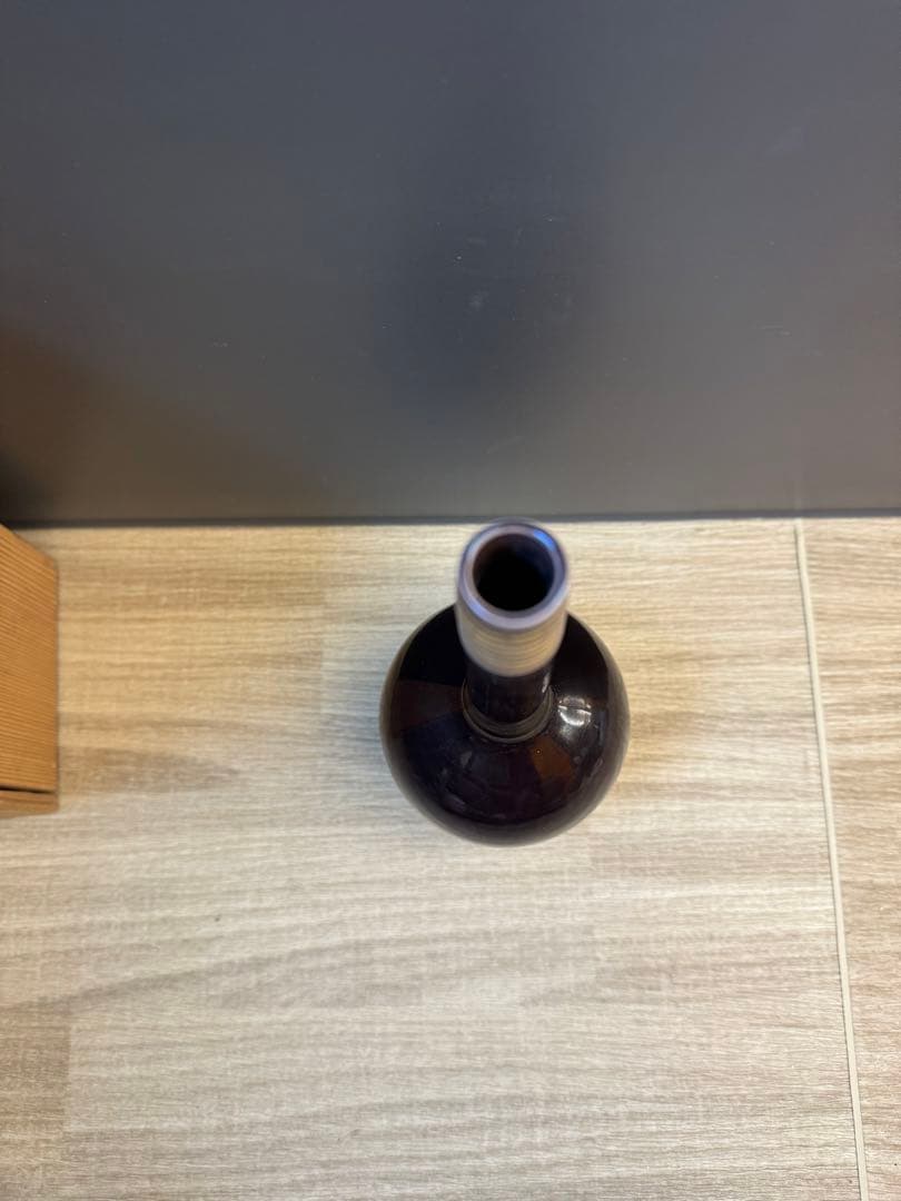 1512 【茶道具】中村翠嵐 紫交趾 鶴首花入　未使用