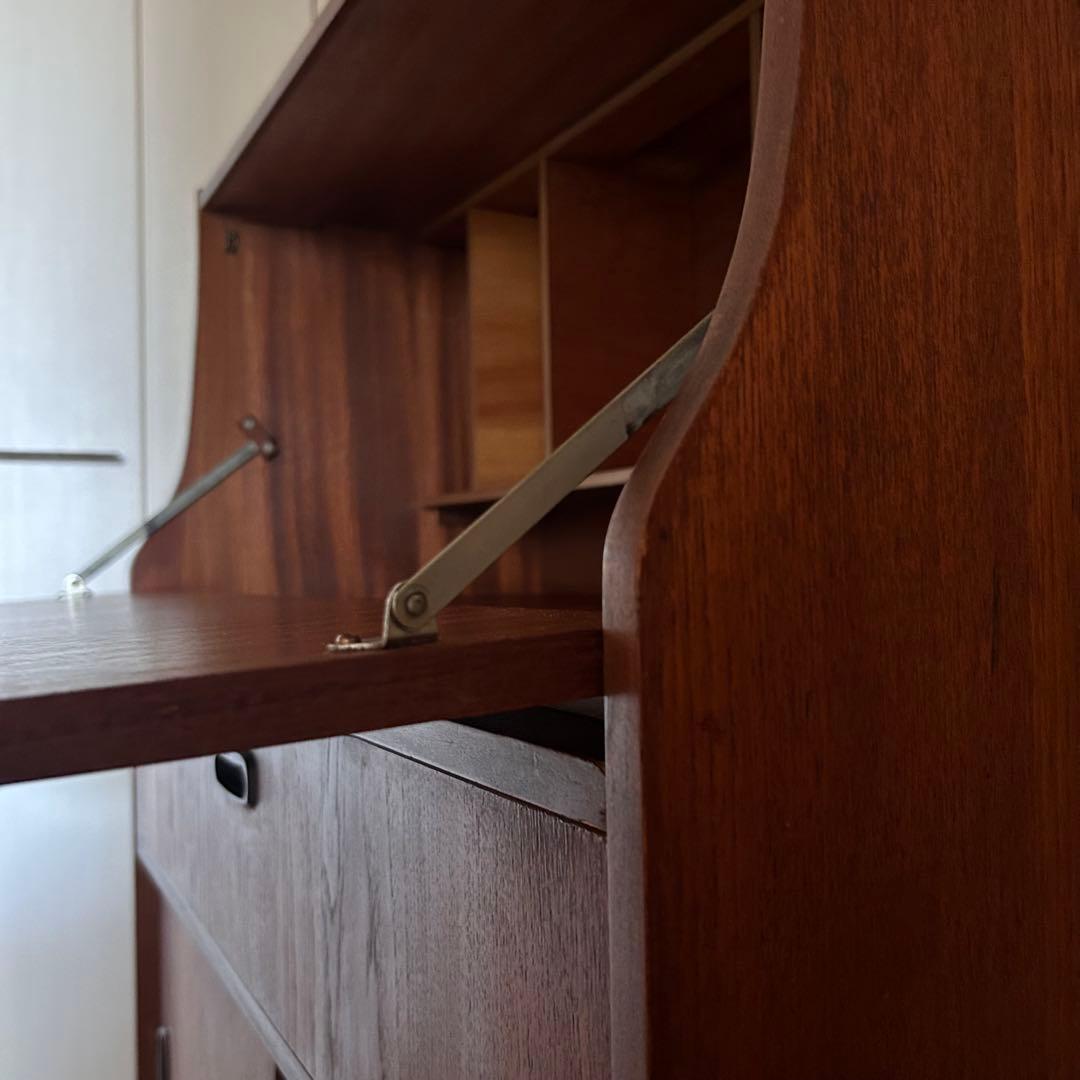 【希少】英国ヴィンテージ チーク材 ライティングビューロー1960s