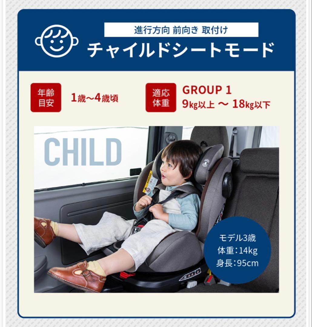 美品✨　ネビオ　nebio ターンピット　ISOFIX　ブラック　新生児　11歳