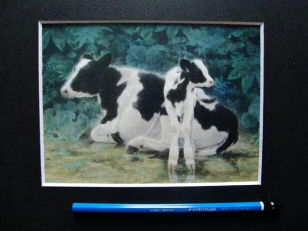 村田 林藏 【緑雨】 希少画集画、状態良好、新品高級額装付