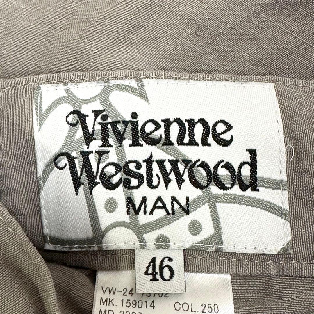ヴィヴィアンウエストウッドマン サルエルパンツ リネン オーブ 46 グレージュ