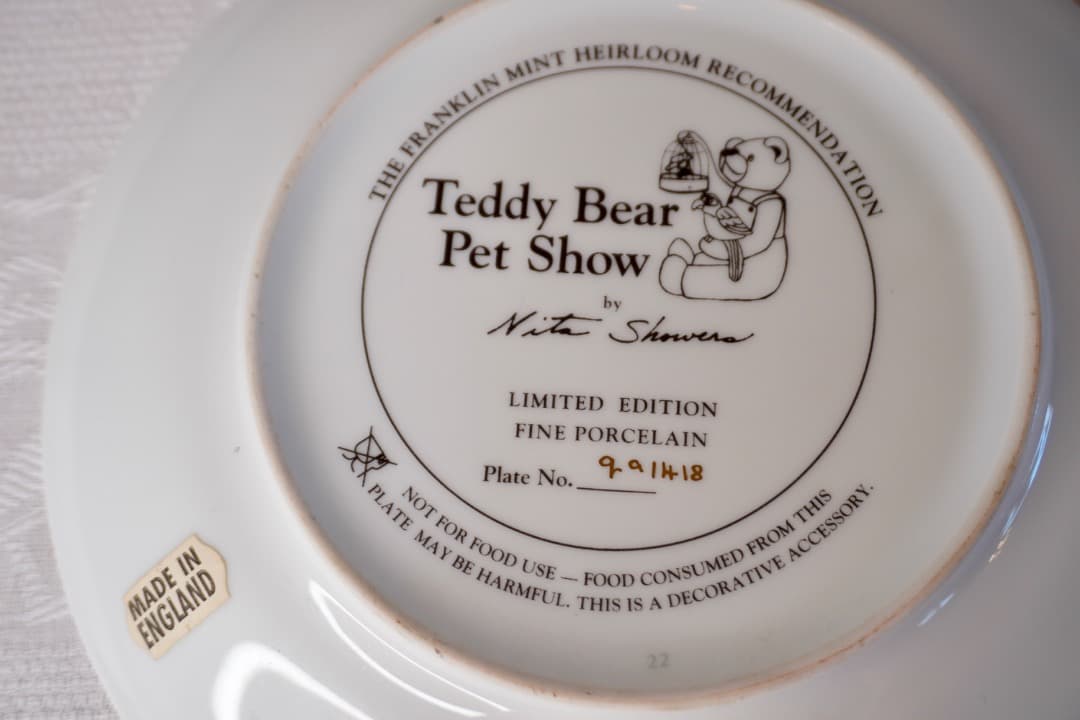 Franklin Mint テディベア 絵皿 4枚セット コレクションプレート