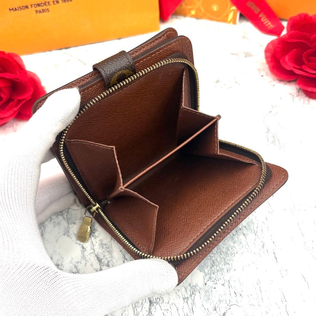 【新品同様】 ルイヴィトン モノグラム コンパクトジップ 折り財布