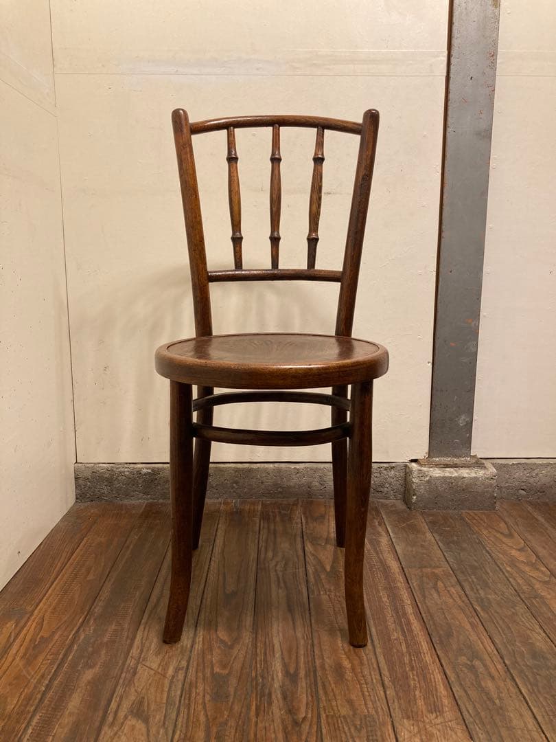 アンティーク 希少 Mundus社 曲木カフェチェア エンボス座面 ベントウッド