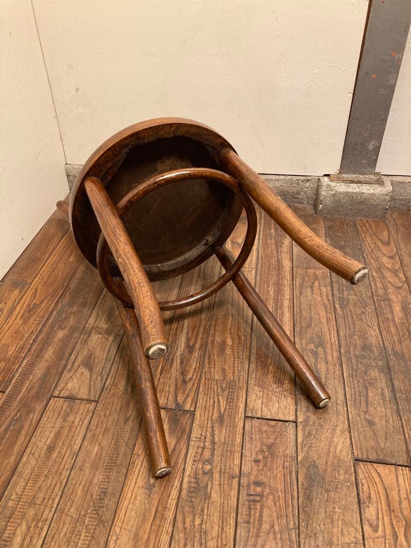 アンティーク 希少 Mundus社 曲木カフェチェア エンボス座面 ベントウッド