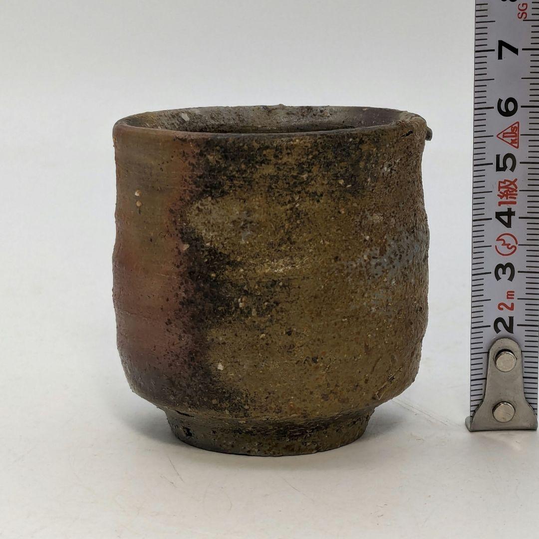 藤原謙（三代目藤原楽山） 造 備前焼 金彩緋襷徳利&酒呑 合箱合布 ぐい呑 酒器