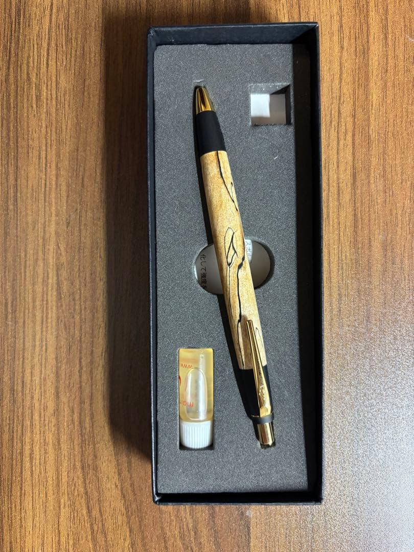野原工芸　スポルテッド栃スリムボールペン