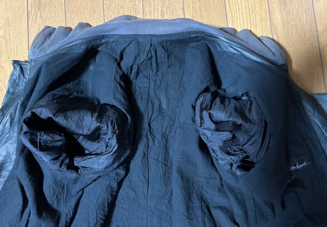 アタッチメント黒レザーシングルライダースジャケット