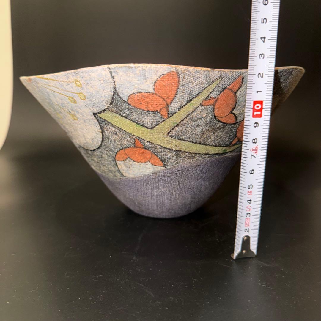 Z*ト様 伊藤東彦　布目梅文鉢　笠間焼　共箱　骨董　大鉢　盛鉢　皿　飾皿　菓子皿