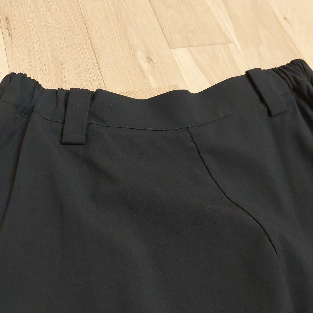 タグ付【MOYURU 萌】モユル 変形パンツ アシンメトリー ウエストゴム 黒