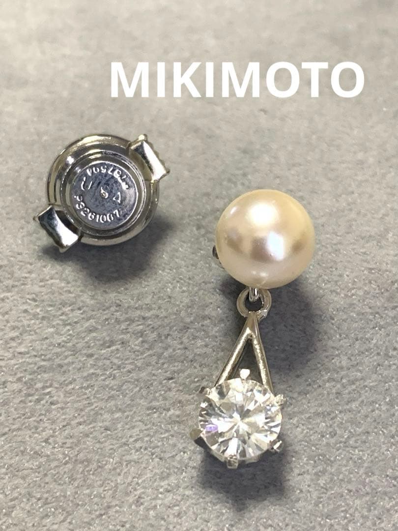 ☆MIKIMOTO☆パール×揺れるビジュー　ピンブローチ