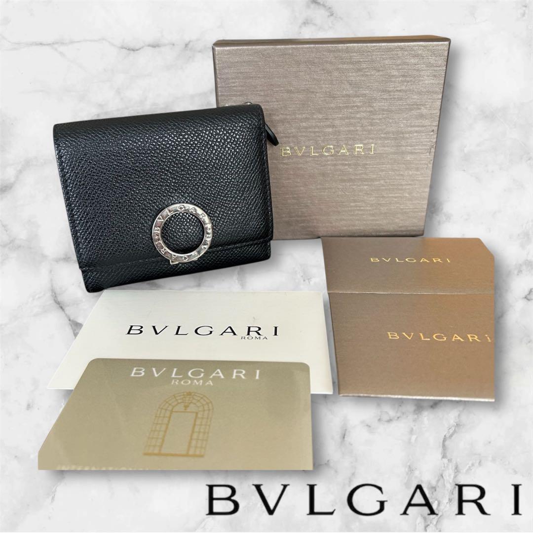 ブルガリ BVLGARI 美品✨サークルロゴ クリップ 三つ折り財布