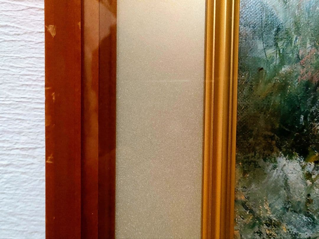 「田舎家風景」油彩 P6 額装サイン有⁰