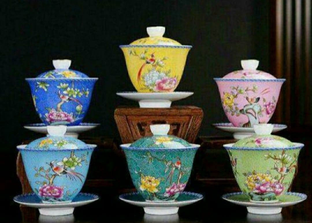 景徳鎮　高級な茶杯6客セット　中国茶器　湯呑み茶碗6客揃