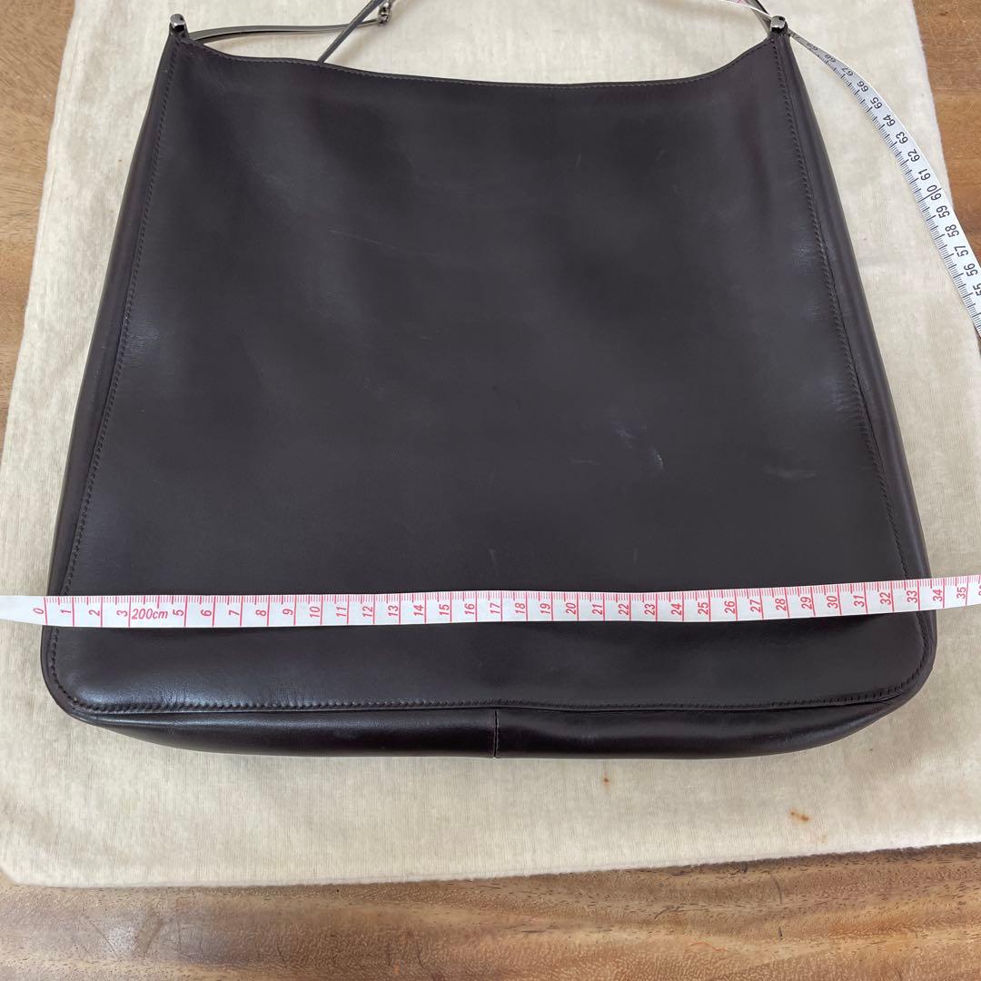 グッチ　ダークブラウン レザー ショルダーバッグ