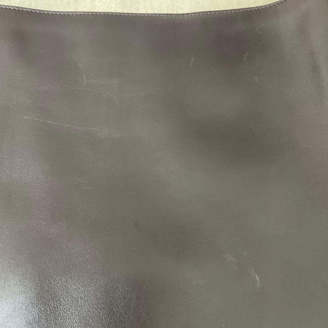 グッチ　ダークブラウン レザー ショルダーバッグ