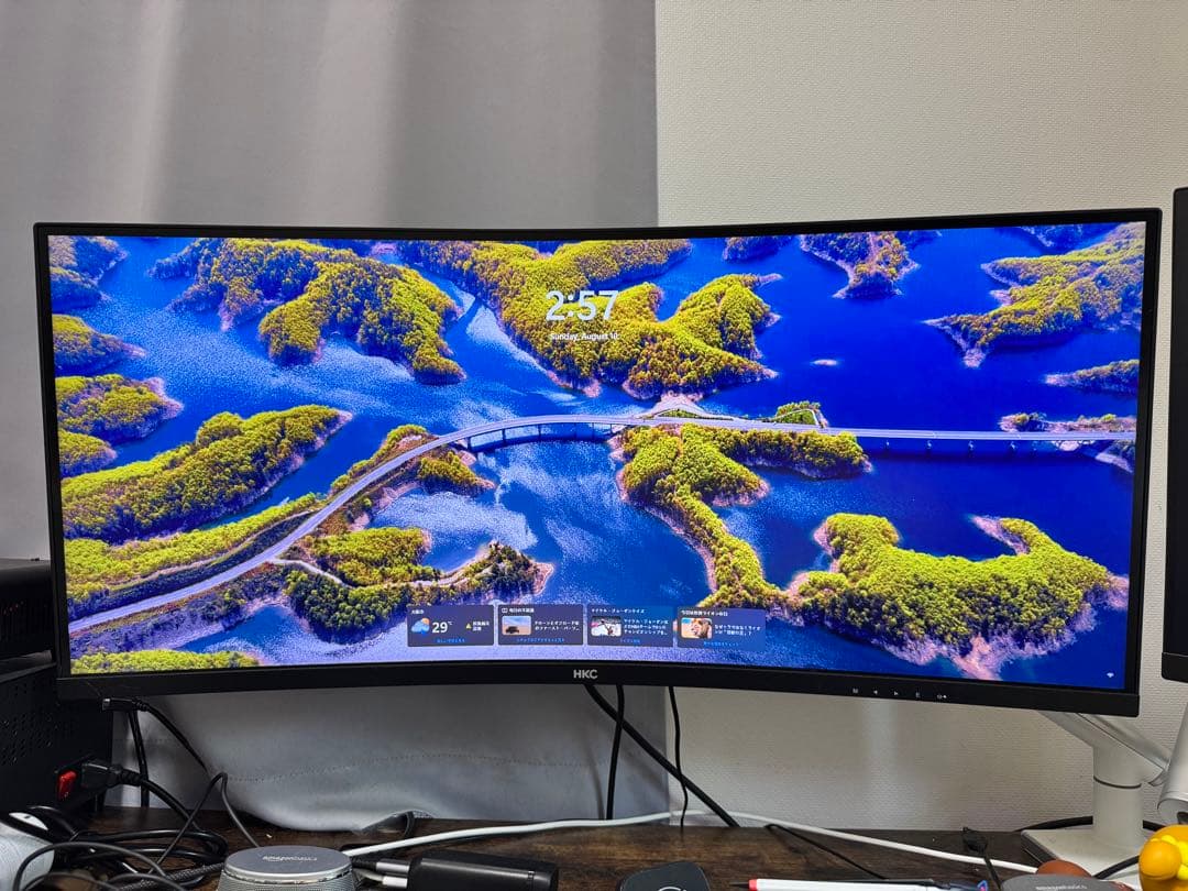 HKT34インチ 曲面モニター 本体