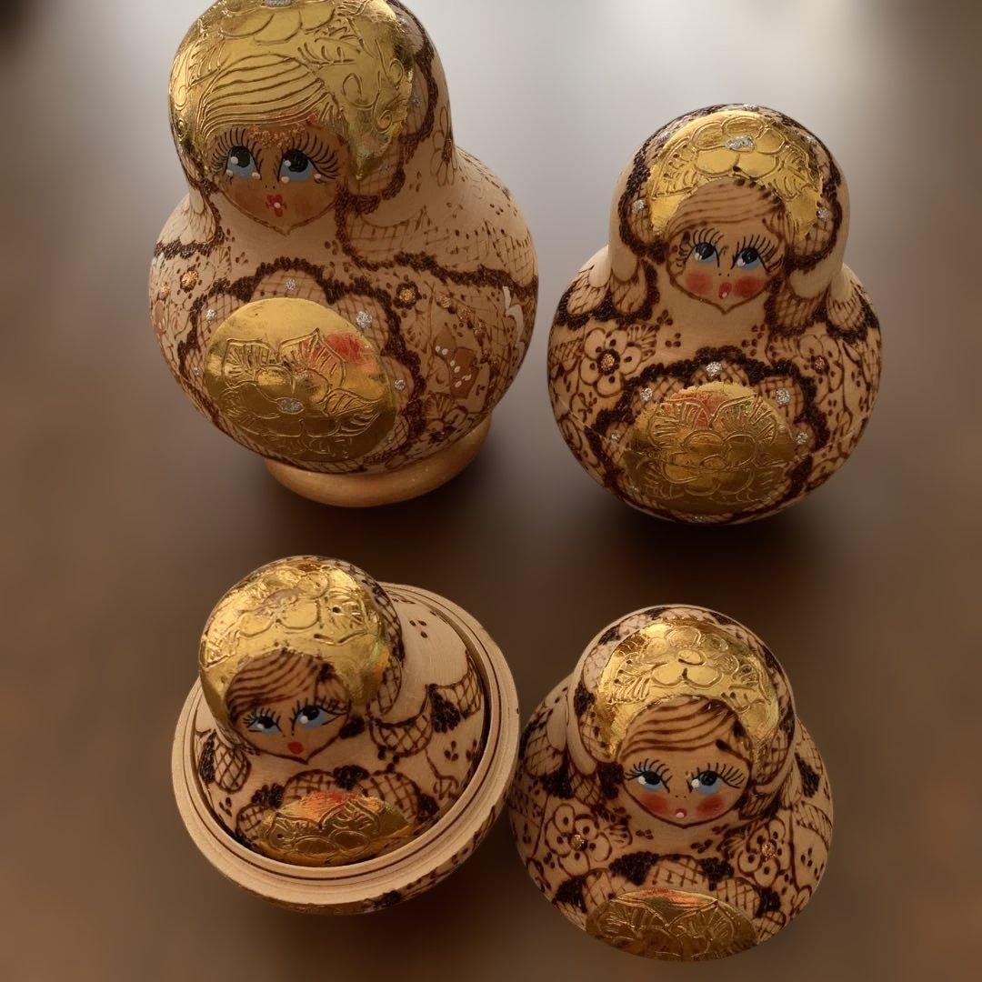 木製金彩使用⭐️マトリョーシカ⭐️全8体⭐️超美品