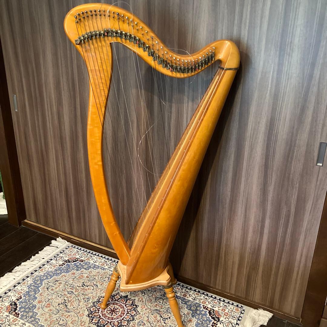 アイリッシュハープ　AOYAMA HARP 　飴色　チューニングトレーナー
