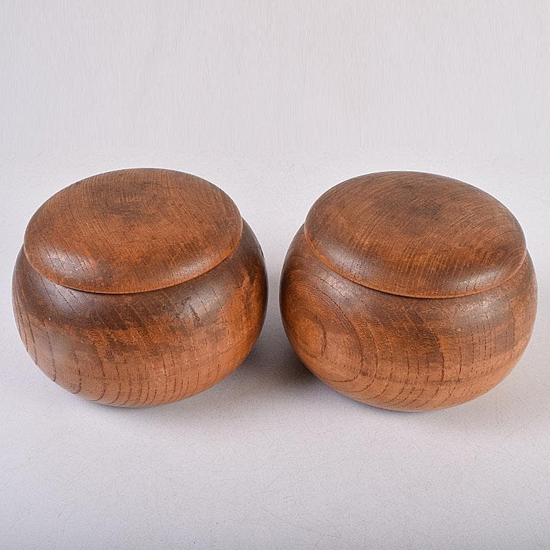 囲碁　碁石　本蛤碁石　那智黒碁石　碁笥　一套　V　R8902