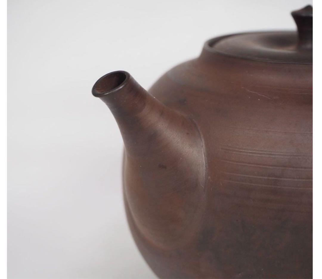 送料無料　常滑名工 水野陽景作 窯変朱泥急須　薄胎重さ145ｇ　煎茶道具