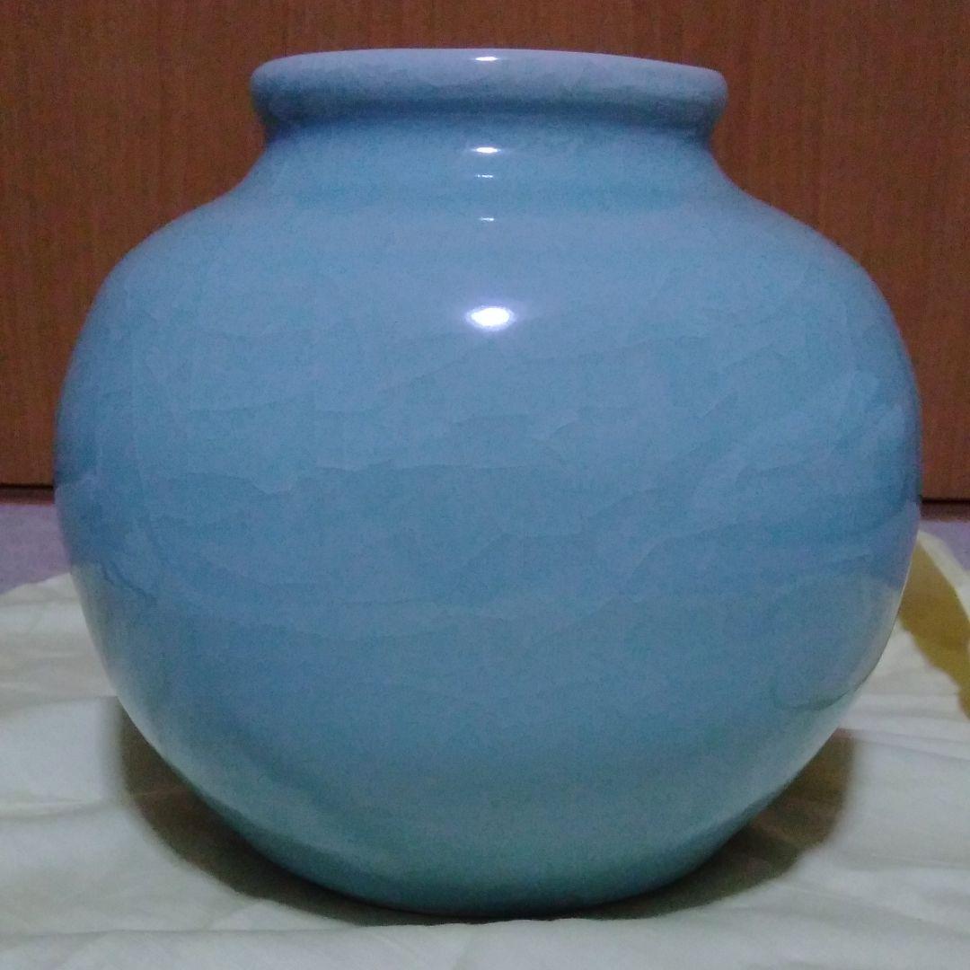 裂文青磁　壺　　元昇窯