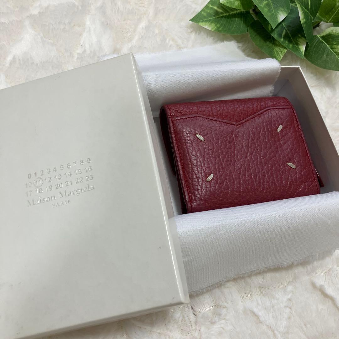 【美品】Maison Margiela （メゾンマルジェラ）3つ折り財布レッド