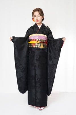 【成人式】オリジナル黒振袖フルセット｜レンタル40万円クラス・着用少｜一点もの
