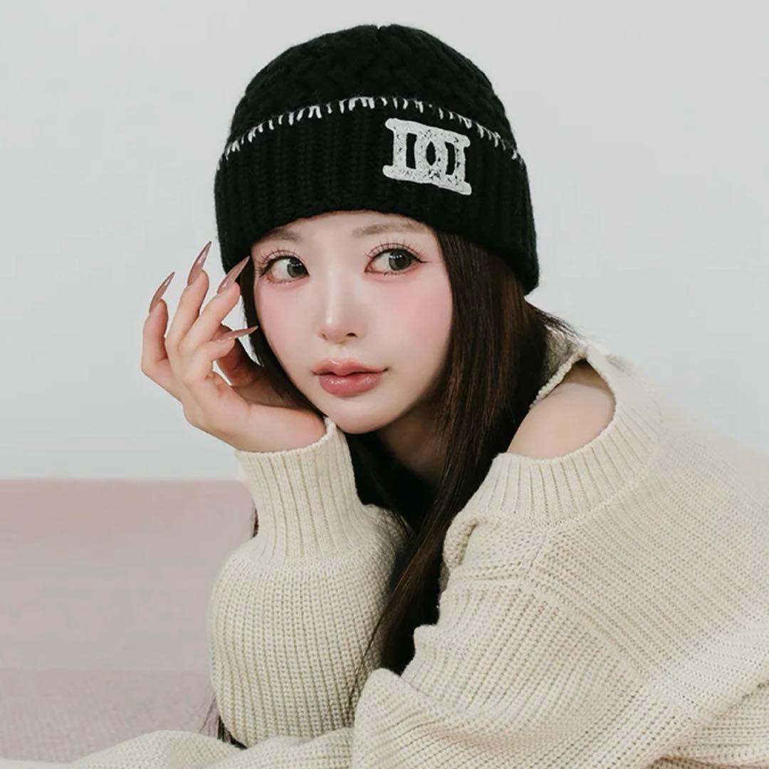 Darich ダーリッチ　DDロゴバスケットニットビーニー　ブラック　BLK