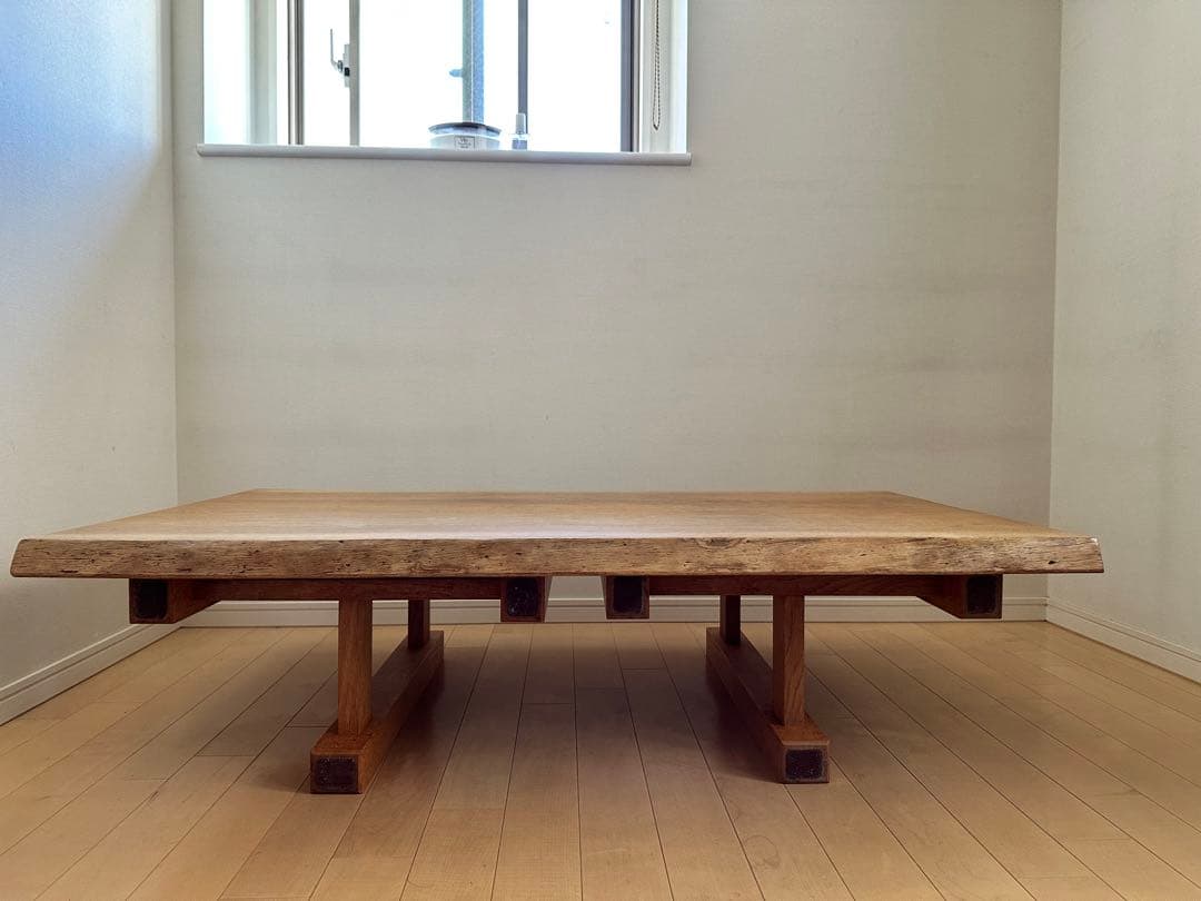 うえの　中目黒BRUNCH ナラ材　無垢ダイニングテーブル　高さ変更可