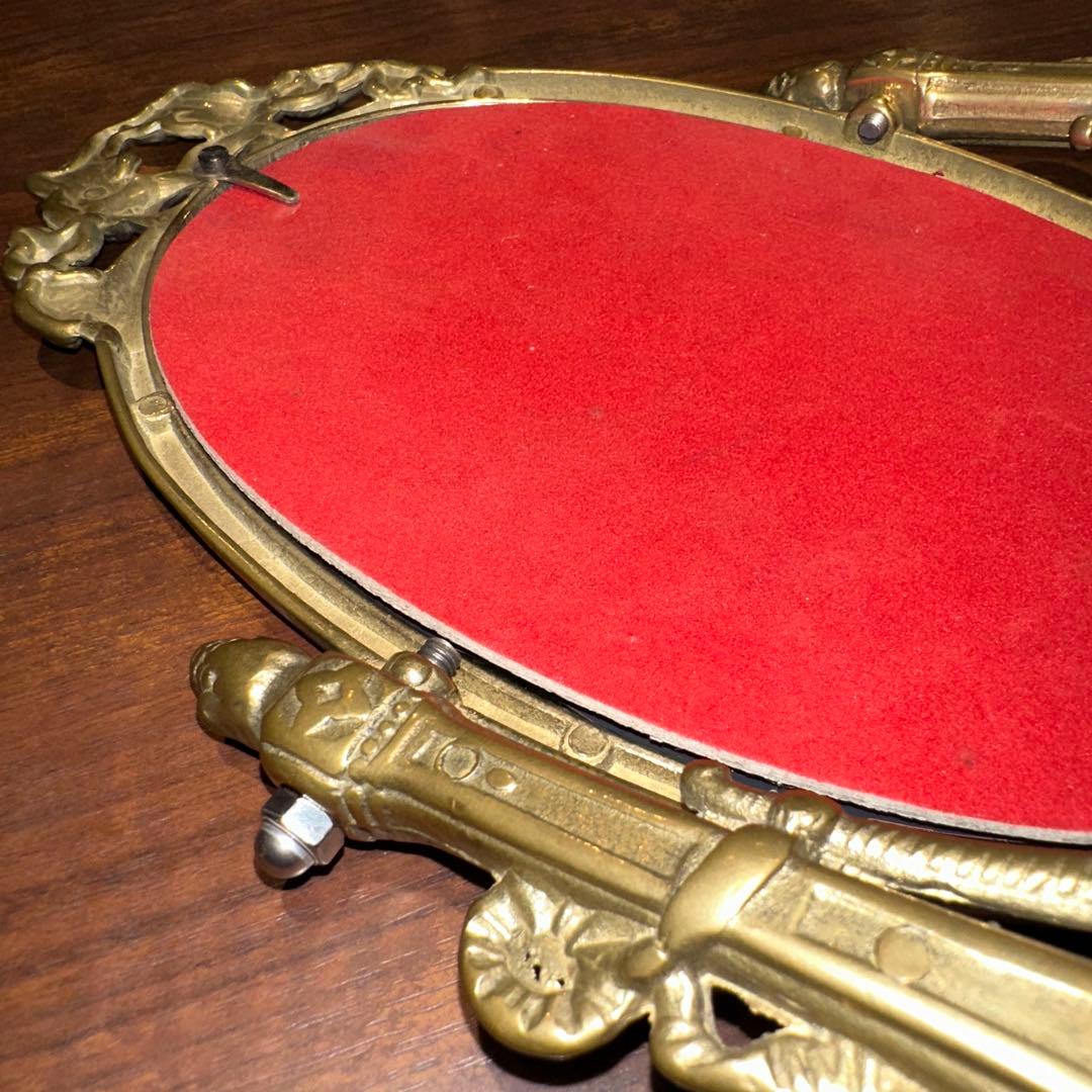 France Vintage スタンドミラー 真鍮 30cm アンティーク鏡