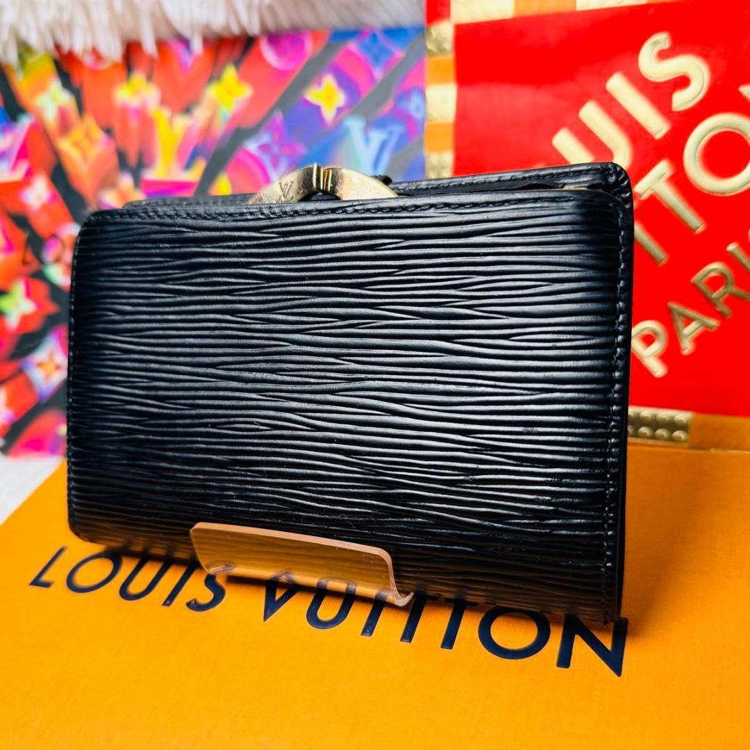 【セール中！】 ルイヴィトン エピ ヴィエノワ がま口　二つ折り 財布 ノワール