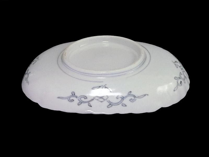 古伊万里　金襴手　陽刻　桐に鳳凰　菊の図　楕円長皿　２枚　F054AS-fbsi