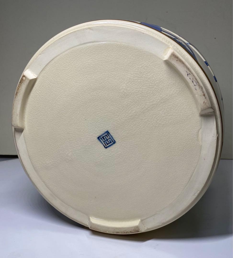 【茶道具】玉堂造　色絵竹手桶水指（共箱）塗蓋　表完造