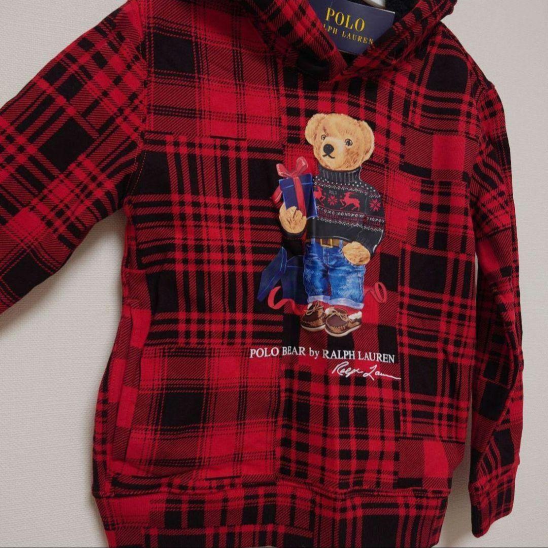 ラルフローレン　ポロベア トレーナー　130サイズ 赤黒チェック