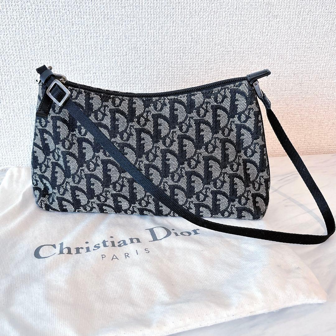 大人気 Dior ディオール 黒 トロッター ショルダーバッグ ミニバッグ