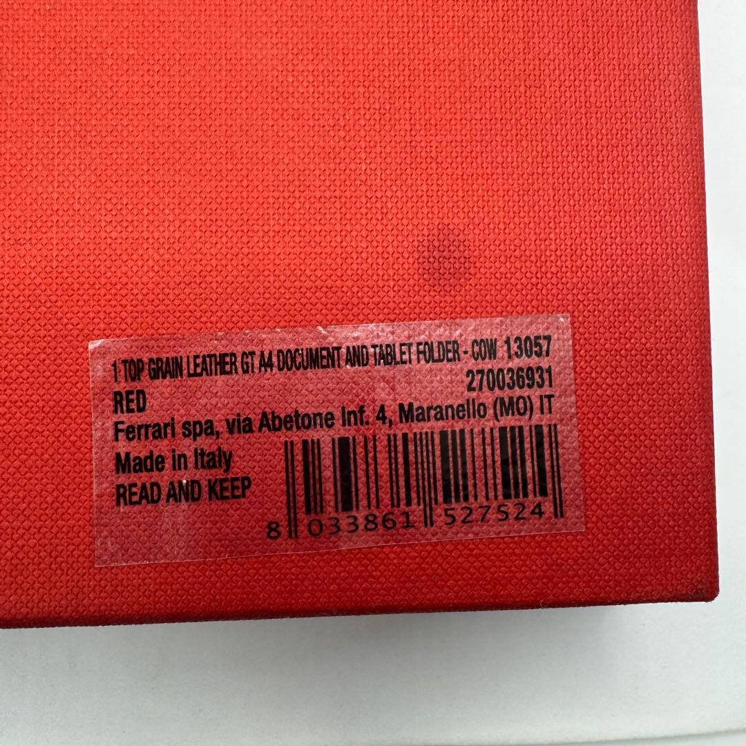 Ferrari フェラーリ レザー タブレットフォルダー レッド　車検証