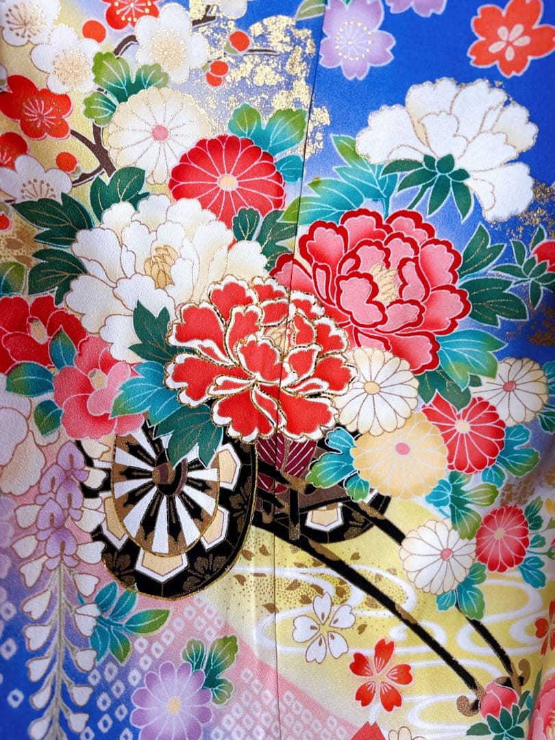 訳あり特価品♡正絹　七五三　7歳　フルセット　一式　青系　ピンク