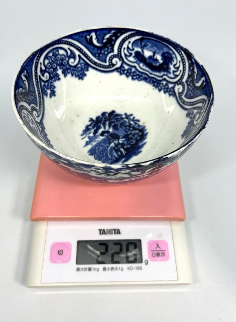 【オランダ銅版小鉢】染付人物風景文小鉢(デルフト）18世紀後半〜19世紀前半頃