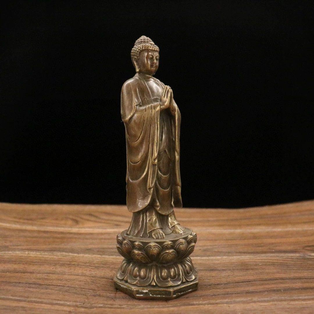 仏像 仏教美術 如来仏陀立像 仏堂供養 駅蓮仏 銅製品 工芸品 置物