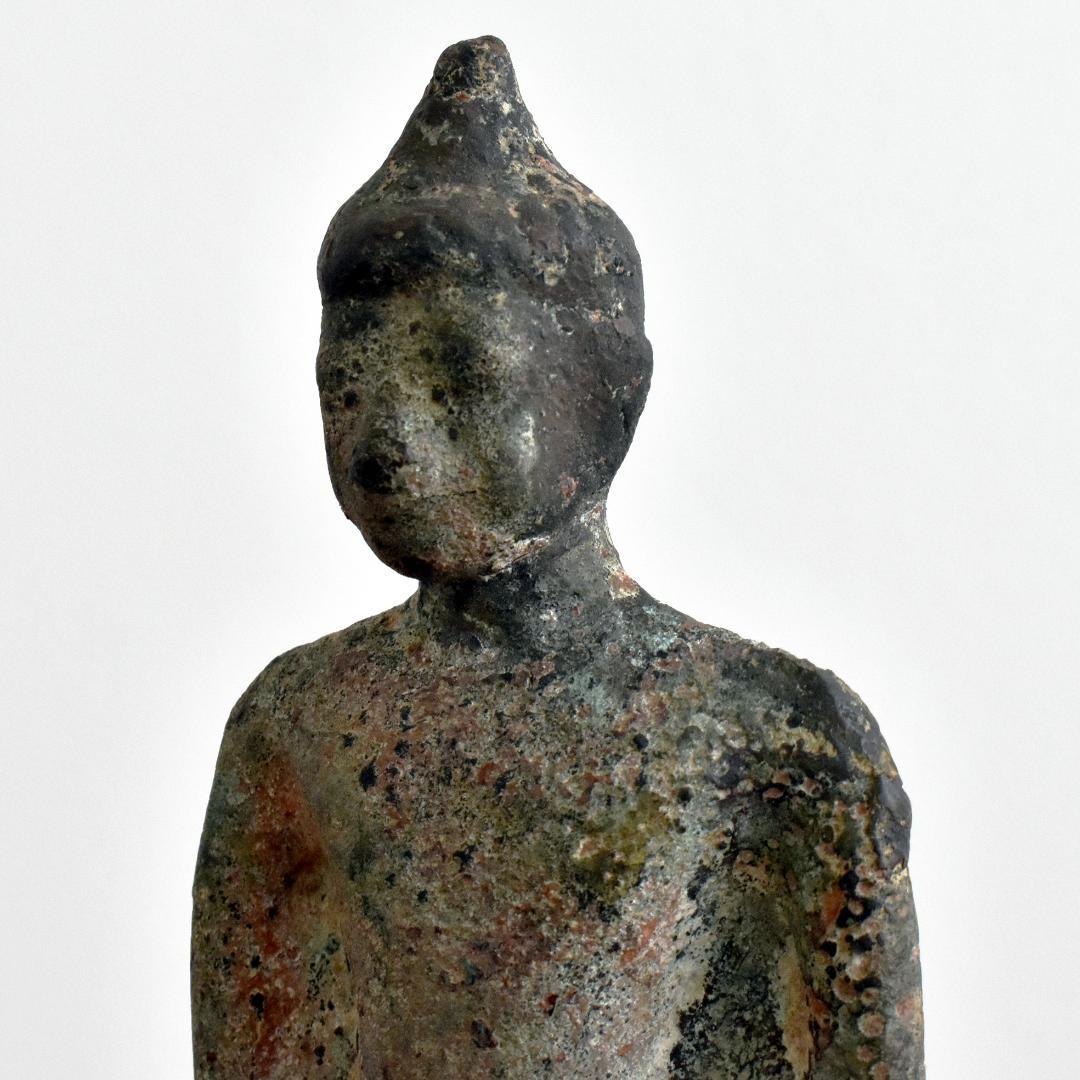 8〜10世紀頃 東南アジア タイ青銅製仏像 /古美術 古銅 鋳造 金銅仏 ブッダ