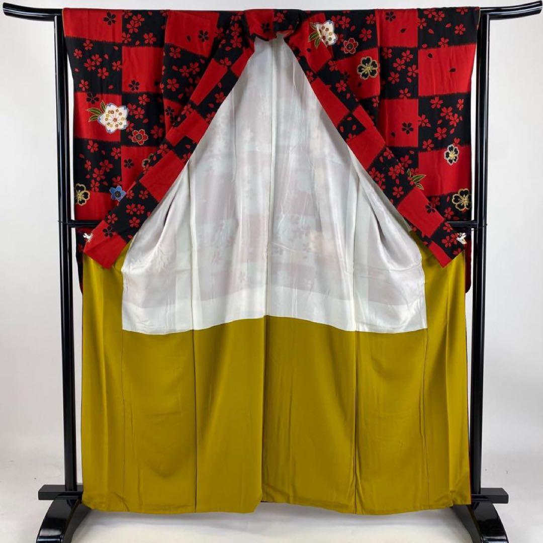 S*様 振袖　振袖フルセット　着物　市松　桜　金彩　美品