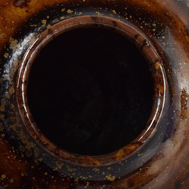 茶道具　石田陶春作　丹波茶入　西陣織宝間道仕覆付　共箱　V　7862