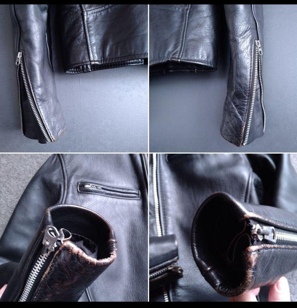 美品 バンソン ライダースジャケット シングル ダブル ヴィンテージ レザー