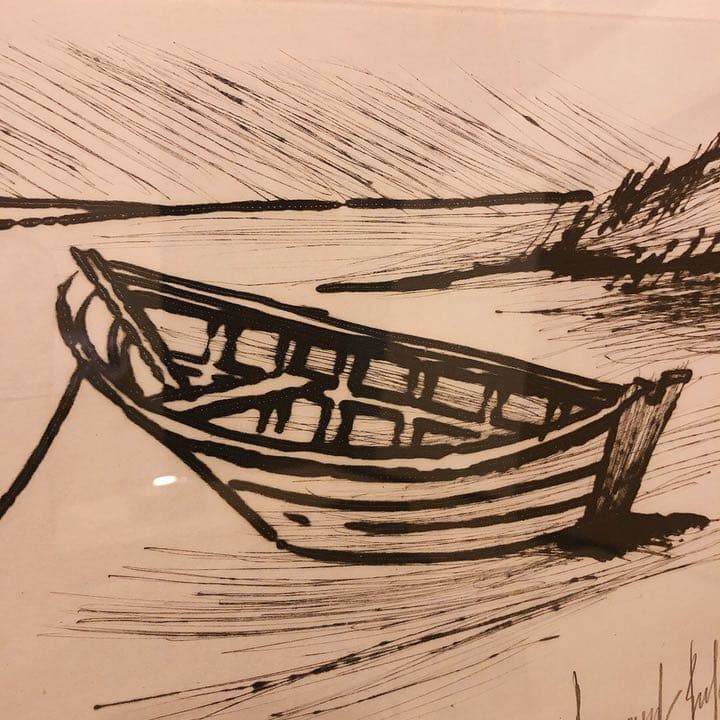 ベルナール・ビュッフェ『平底漁船』 10/120 ドライポイント
