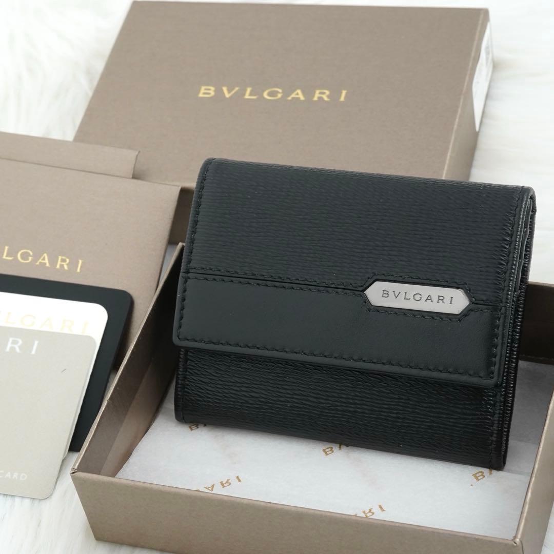 未使用品　箱・カード付き　BVLGARI ブルガリ　小銭入れ　ケース　黒